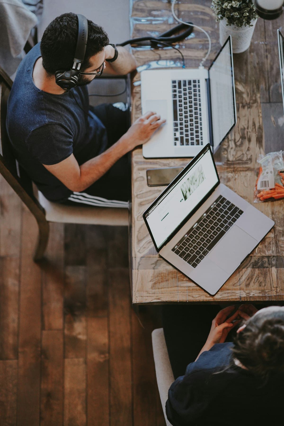 A team member working remotely from a home office